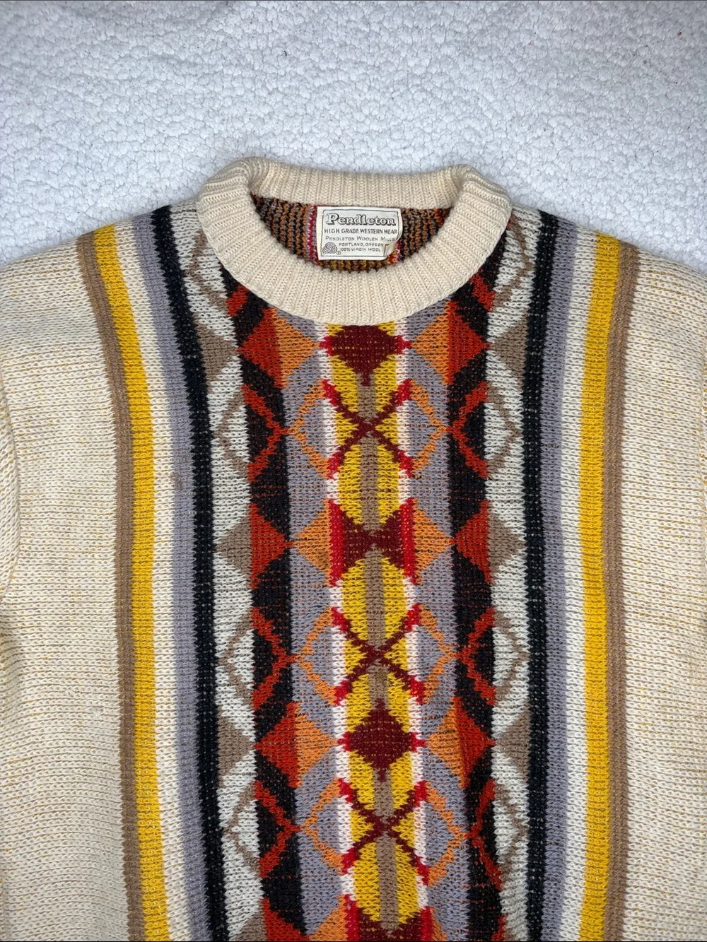 Vintage Pendleton Colorful Knit Wool Sweater: Size Medium